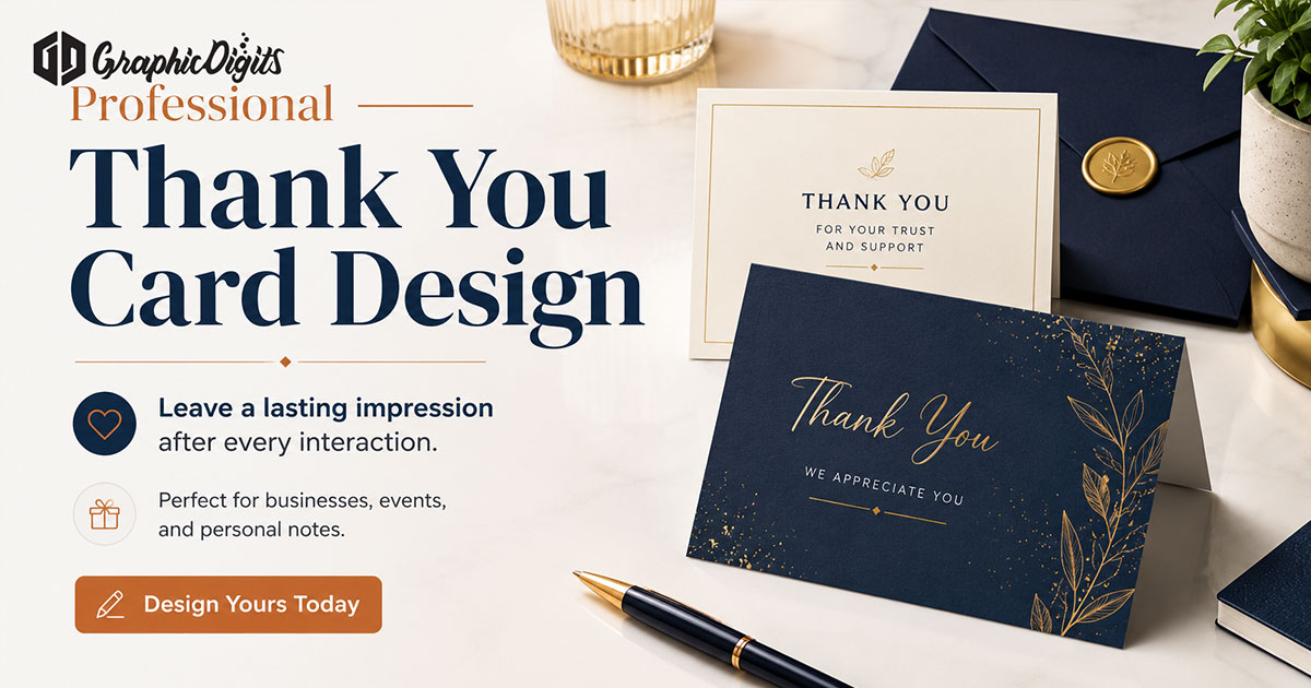 Thank you card designs by Graphic Digits