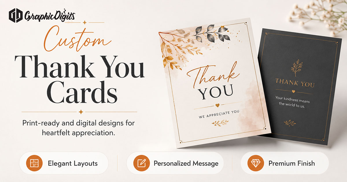 Thank you design card by Graphic Digits