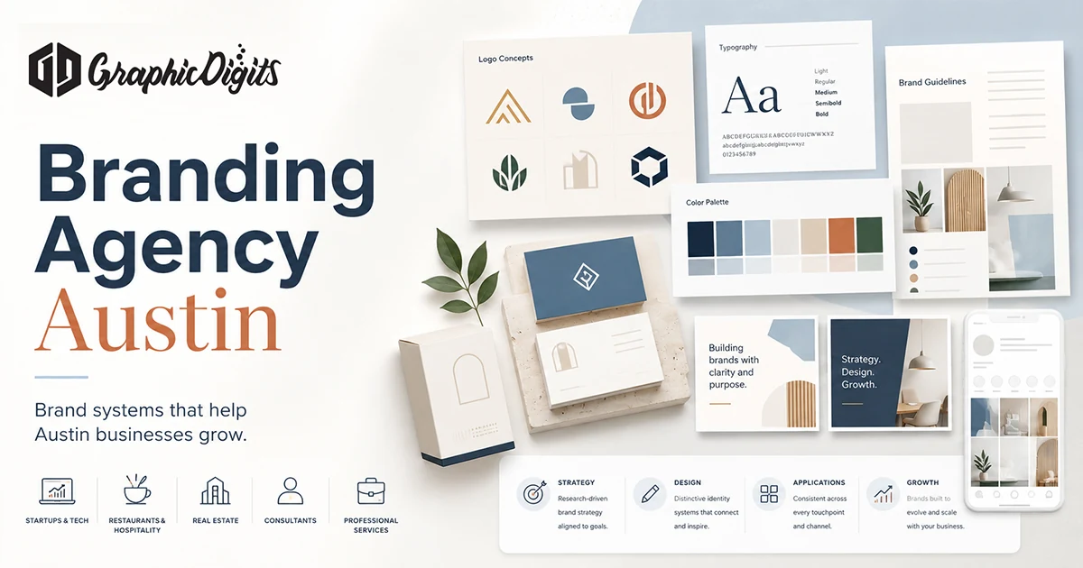 Austin branding agency strategy and identity design by GraphicDigits